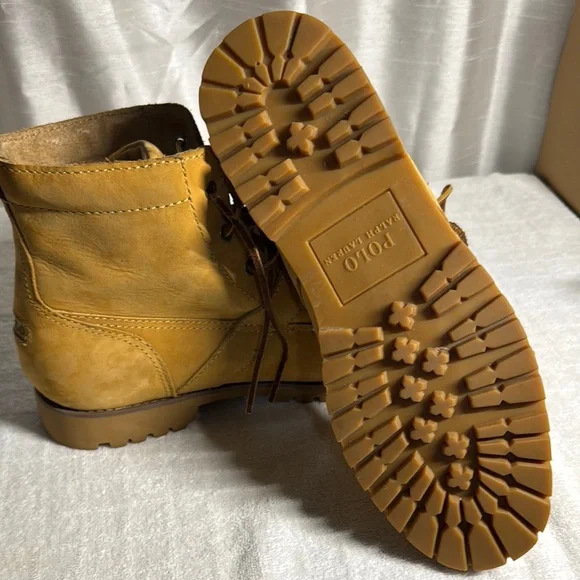 Polo by Ralph Lauren Tan Leather Boots Men's Size 9 - Picture 9 of 14